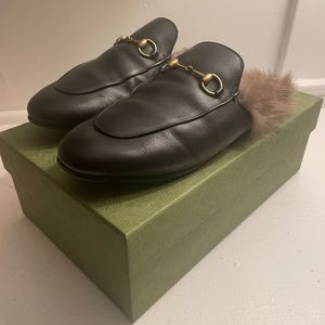 Gucci Provincetown Genuine Shearling Loafer Mule